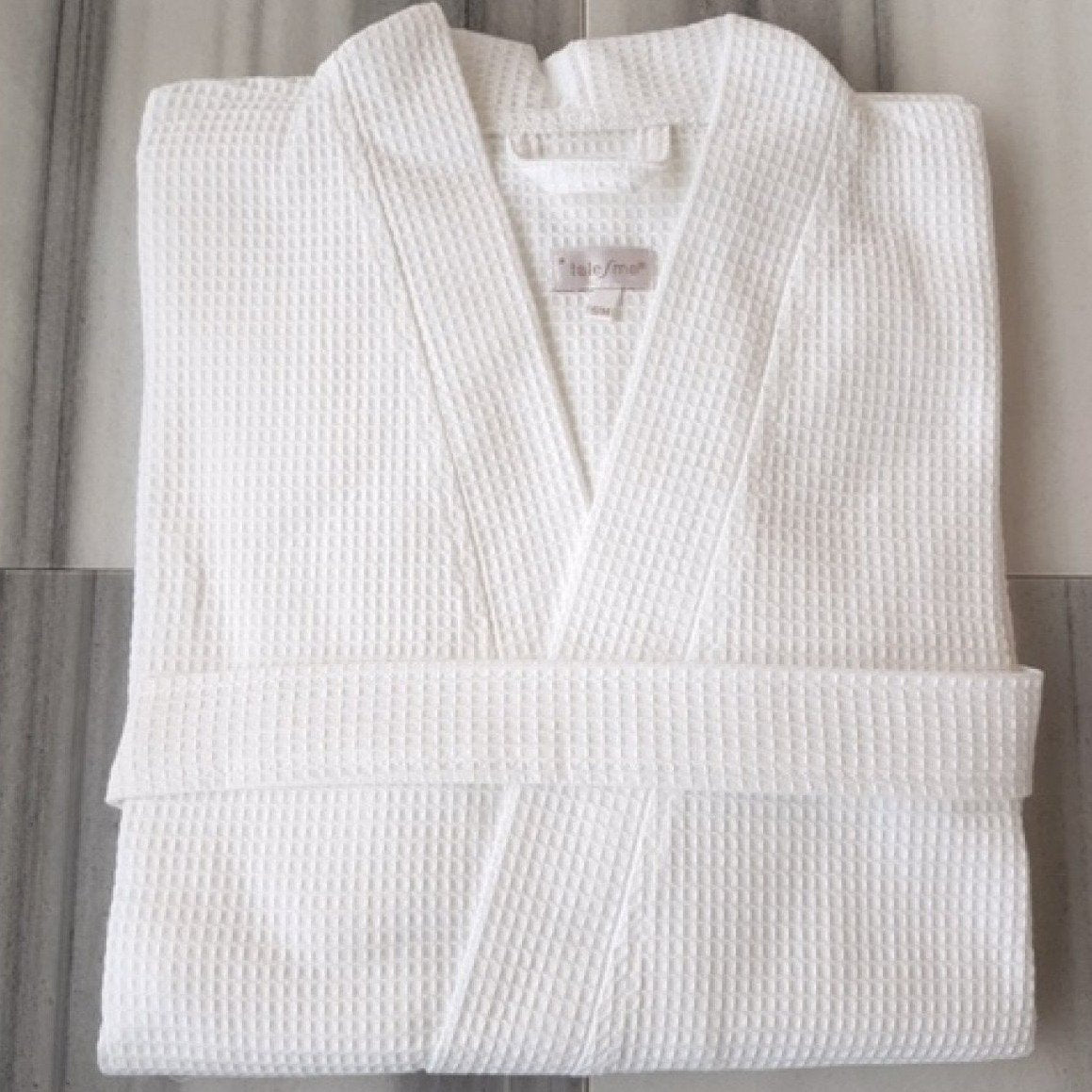 Waffle Linen Robe With a Belt