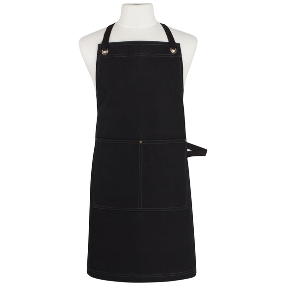 BLACK UTILITY APRON-Gina's Home Linen Ltd