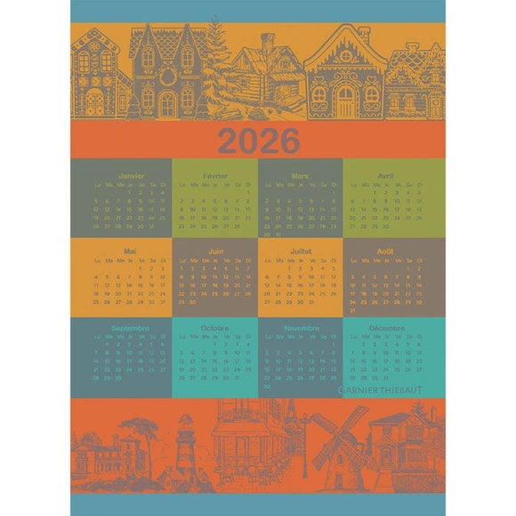 Calendar 2026 Jacquard Kitchen Towel-Gina's Home Linen Ltd