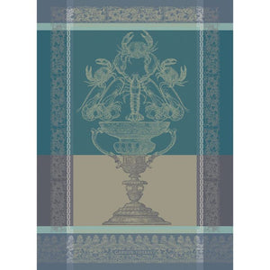 Coupe Fruits De Mer Turquoise Jacquard Kitchen Towel-Gina's Home Linen Ltd