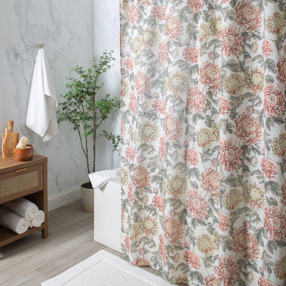 Fall Peony Shower Curtain-Gina's Home Linen Ltd