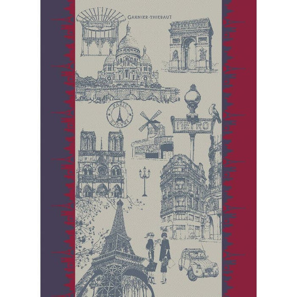 J'Aime Paris Tricolore Jacquard Kitchen Towel-Gina's Home Linen Ltd