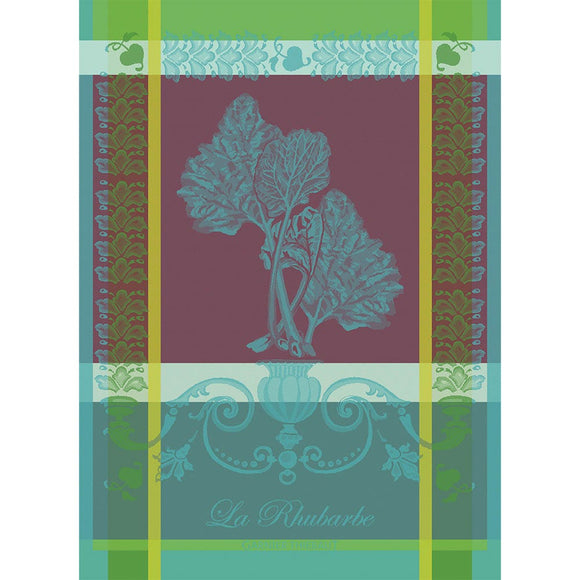 La Rhubarbe Turquoise Kitchen Towel-Gina's Home Linen Ltd