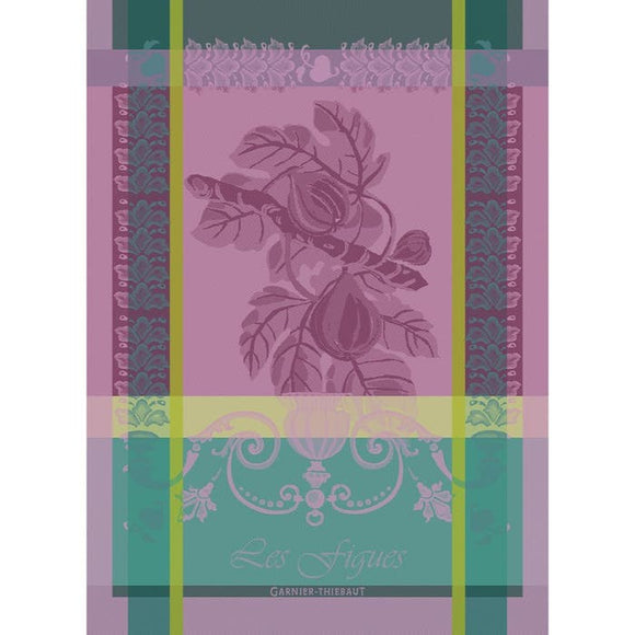 Les Figues Purple Jacquard Kitchen Towel-Gina's Home Linen Ltd