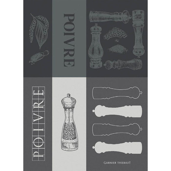 Les Poivrieres Charbon Kitchen Towel-Gina's Home Linen Ltd