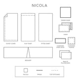 Nicola Linen Collection Flat Sheets-Gina's Home Linen Ltd
