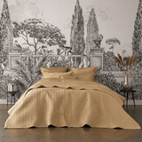 Poesie Organic Cotton Quilted Coverlet-Gina's Home Linen Ltd