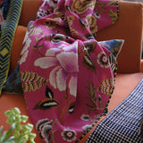Rose De Damas Cerise Wool Throw-Gina's Home Linen Ltd