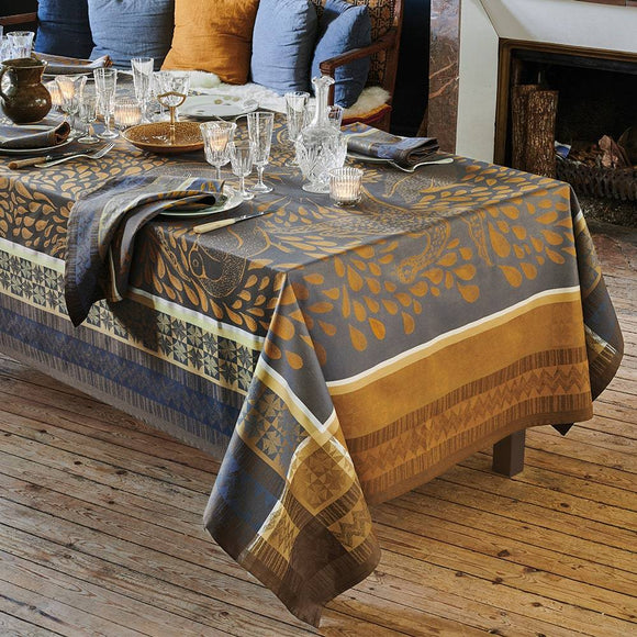 Anhinga Blue Dore Table Linen Collection-Gina's Home Linen Ltd