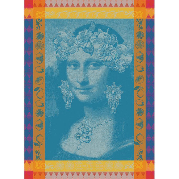 Mona Lisa Blue Kitchen Towel-Gina's Home Linen Ltd