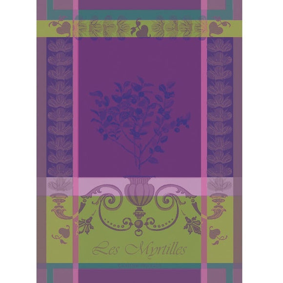 Myrtilles Violet Kitchen Towel-Gina's Home Linen Ltd