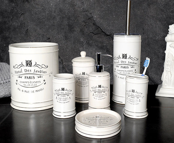 Paris Ceramic Bath Accessories-Gina's Home Linen Ltd