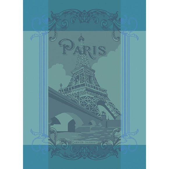 Paris Seine Turquoise Kitchen Towel-Gina's Home Linen Ltd