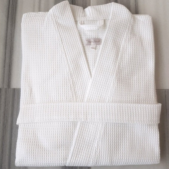 Waffle Short Kimono Bath Robe-Gina's Home Linen Ltd